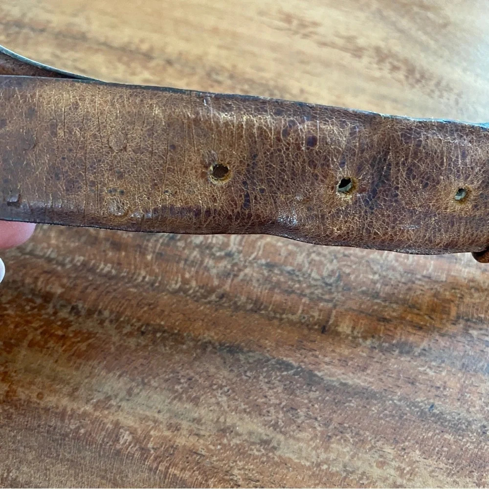 Ostrich Grain Cowhide Belt Made In Canada Size 36 Protocol - Picture 4 of 11